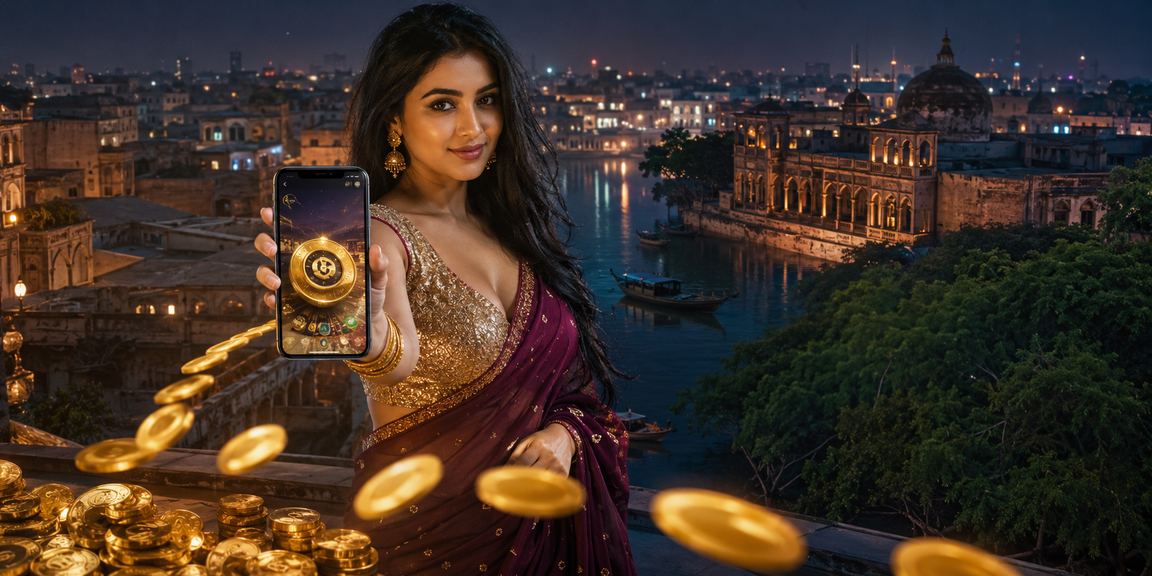 সুন্দরবনের পটভূমিতে টস প্রেডিকশন বেটিং করছেন একজন ব্যবহারকারী